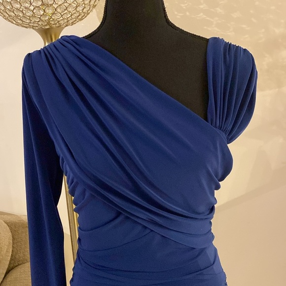 Exclusive for Intermix drape wrap dress in size medium - Picture 2 of 6